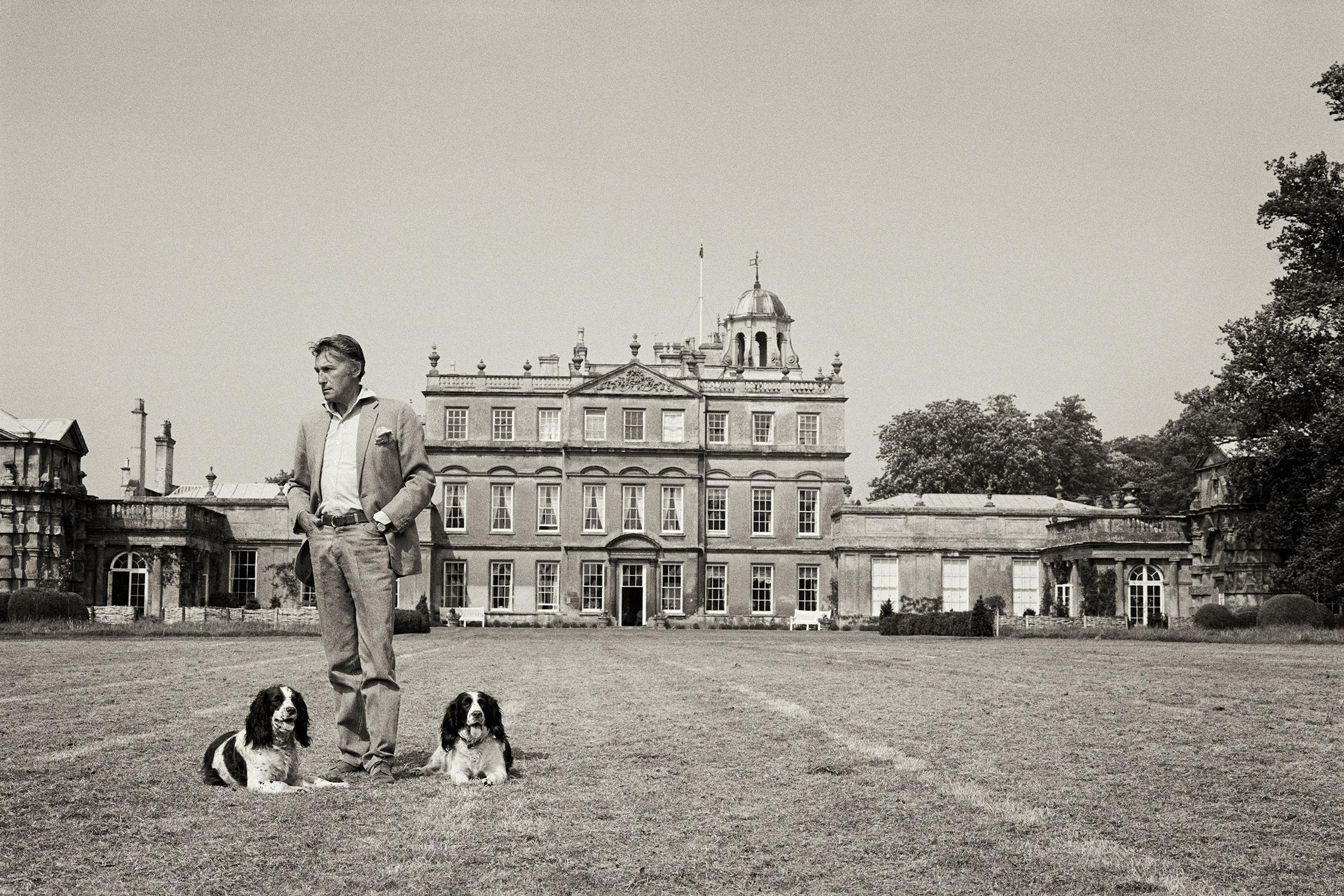 The Duke of Beaufort with Lotte and Mabel, Badminton